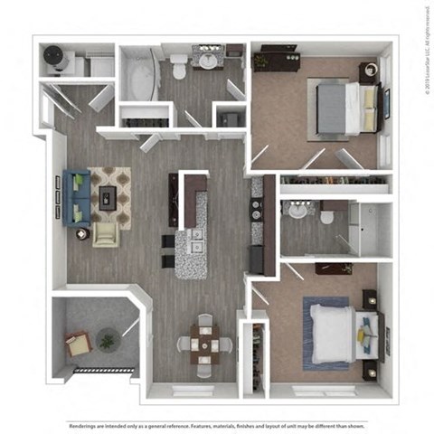 a floor plan of a two bedroom apartment